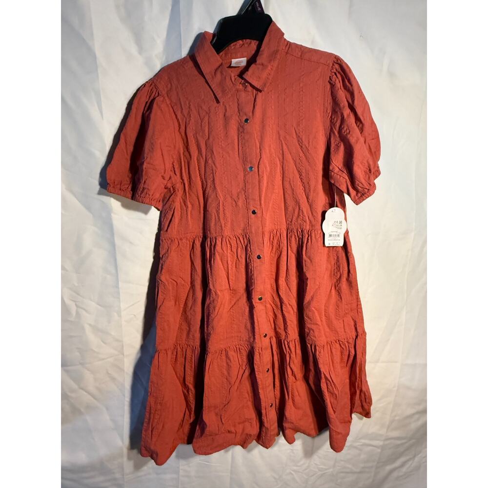 Girls Wonder Nation Pink Coral Dress w Snaps Size XXL (18)